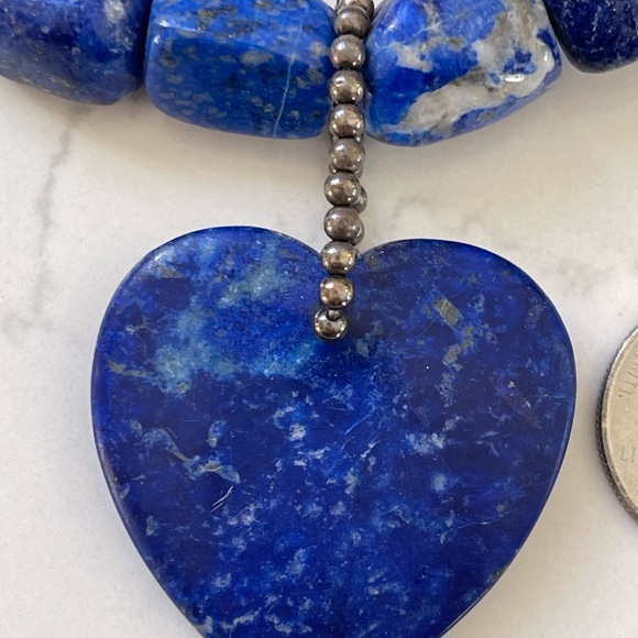 Jay King Lapis Heart Necklace with Silver setting - Picture 7 of 15